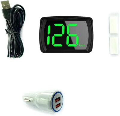 Shkalacar Car HUD Headup Display KM/H MPH GPS Digital Speedometer with LED Large Font Display + Car Charge Adapter for Car Truck SUV Motorcycle - Image 2