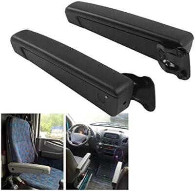 Van Arm Rest, Pair Car Adjustable Seat Armrest Shock PU Sponge Black Universal for Automobiles Trucks - Image 5