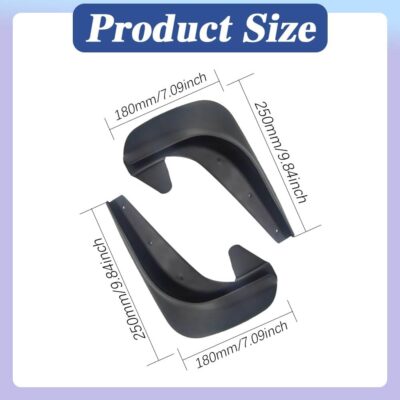 4PCS Car Mud Flaps, Black Mud Flaps Splash Guards, Front & Rear Side Mud Guard, No Drilling Mudguards Fenders Car Exterior Accessories Universal for Most Cars, Truck Vehicle - Image 2