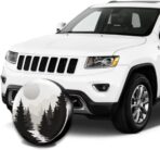 Abstract Moon Spare Tire Cover Mountain Tree Waterproof Dust-Proof Universal Spare Wheel Tire Covers 15 Inch Fit for RV Trailer Truck Jeep Rv SUV Truck Camper Travel Trailer Accessories - Image 4