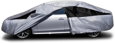 Titan Lightweight Poly 210T Car Cover for Compact Sedans 176-185". Waterproof, UV Protection, Scratch Resistant, Driver-Side Zippered Opening. Fits Corolla, Sentra, Cruz and More. - Image 2