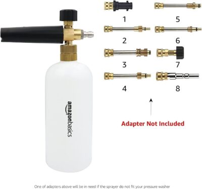 Amazon Basics Foam Cannon with 1/4-Inch Quick Connector for Pressure Washer, Snow Foam Lance for Car Washing, Adjustable Nozzle, 33-Ounce (1 Liter) - Image 4