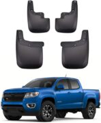 Tecoom Mud Flaps for Chevy Colorado/GMC Canyon Without Flares 2015-2022 Mud Guards Splash Guards Front and Rear Black Set of 4