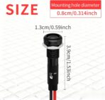 2Pcs 8MM 12V-24V LED Indicator Light with 180 Changeable Symbols, IP67 Waterproof, Pre-Wired Customizable Pilot Dash Directional Warning Lights for Car Truck Boat Marine RV Off-Road(Red) - Image 3