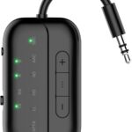 Bluetooth Transmitter Receiver, 2-in-1 V5.3 Wireless Adapter for Airplane, TV, PC, Gym, Switch. Supports up to 2 AirPods/Headphones. Audio Receiver for Car/Home Stereo,with AptX Low Latency & HD