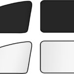 XCBYT Car Window Shades for Side Windows, 4 Pack Universal Sun Shades with Reflective Silver & Black Privacy Layer, UV Heat Blocker Car Curtains for Camping, Travel & Privacy (Silver)