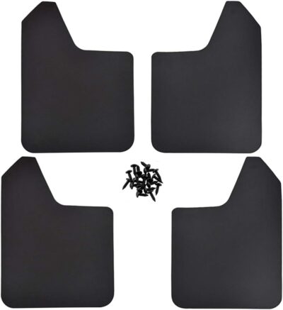 Universal Mud Flaps 4-Piece Set for Trucks/SUVs - Black/Red, Pre-Mounted Screws, Mud Splash Protection, Off-Road Mud Guard with Adjustable Clamps | Heavy-Duty Weatherproof Design - Image 6