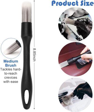 Car Interior Duster Detail Brush Cleaning Kit, Soft Microfiber Towels Dashboard Air Vent Crevice Dusting Detail Cleaner Interior Accessories Tools for Car Decoration Auto Truck SUV RV - Image 4