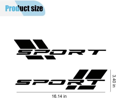 2PCS Car Sport Letter Logo Decal, Reflective Vinyl Decal Sticker for Car Side, Waterproof Decoration Car Door Decals, Car Exterior Accessories for Bumper, Body, Rear (Black, 2PCS) - Image 2