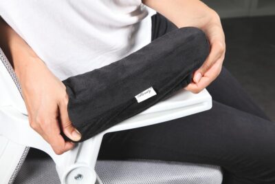 Aloudy Ergonomic Memory Foam Office Chair Armrest Pads, Comfy Gaming Chair Arm Rest Covers for Elbows and Forearms Pressure Relief(Set of 2), Stretch Fit, Black - Image 8