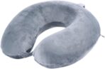 Travel Pillow,100% Pure Memory Foam U Shaped Neck Pillow,Super Lightweight Portable Headrest Great for Airplane, Car,Home,Office,Sleeping Rest (Grey)