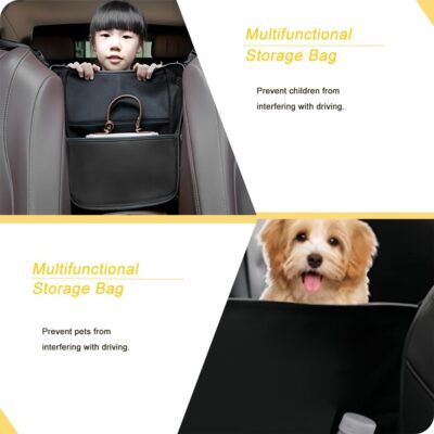 Tumecos Car Handbag Holder Between Seats, Multifunctional Car organizer for Center Armrest Box,Car Storage Bag Pocket Handbag Purse Holder for Storage, Large capacity, wear resistant(Black) - Image 3