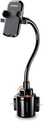 Esoulk Car Cup Phone Holder, Car Phone Holder Cup Holder with 11” Long Arm, Goose Neck Cupholder Phone Holder, Adjustable Phone Holder for Car, Universal Cup Holder for Car, Cup Cradle