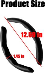 LoyaForba Car Steering Wheel Cover, Universal 15 Inch Leather Segmented Auto Steering Wheel Protector, Anti-Slip and Soft Breathable, Car Interior Accessories for Most Vehicle, SUV, Truck (Black) - Image 2