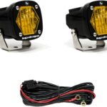 Baja Designs S1 LED Auxiliary Light Pods - Universal Fit with Wiring Harness, 2 LEDs (Wide Cornering; Amber)