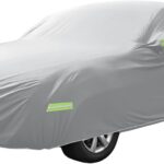 X AUTOHAUX for Volkswagen New Beetle Cover Car Cover for Volkswagen New Beetle 1998-2019 Outdoor Full Car Cover All Weather Protection with Zipper Silver Tone