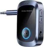 Bluetooth AUX Adapter for Car, Auxiliary Bluetooth Adapter for Car Music & Handsfree Call, 11H Battery Life Wireless Music Receiver for Home Stereo Volume Control, KAIY Wireless Receiver