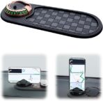 Multifunctional Car Anti-Slip Mat, Dashboard Mat with Temporary Parking Number Display, One-Size-Fits-All Anti-Slip Car Mat with 360° Rotatable Phone Bracket (Style C-1)