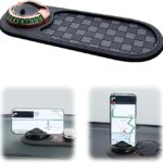 Multifunctional Car Anti-Slip Mat, Dashboard Mat with Temporary Parking Number Display, One-Size-Fits-All Anti-Slip Car Mat with 360° Rotatable Phone Bracket (Style C-1)