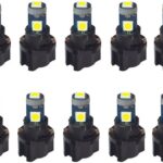 BlyilyB 10-Pack T5 37 74 LED Bulb With Twist Lock Socket PC74 PC37 Dashboard Instrument Panel Gauge Cluster Light