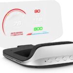 AZIJYV Heads Up Display for Cars C3, Obd2 Gauge Display with Speed, Water Temperature, Fuel Consumption, Overspeed Alarm, Specular Projection Car Speedometer Display Suitable for All Cars