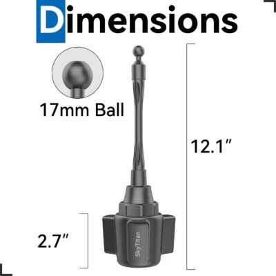 SkyTitanfor Garmin GPS Car Mount Cup Holder Replacement 17mm Ball Mount with Adjustable Long Arm fit 3.5-5.5 Inches Garmin GPS Nuvi Drive Dezl - Image 8