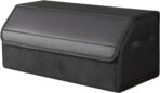 car organizers and storage for SUV,trunk organizer for sedan, leather foldable sleek box with lid,collapsible cargo bins, tool accessories containers,Collapsible Suede velvet (22 inch Covered)