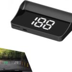 Car Heads Up Display, High Definition Center Console Speedometer Projector, USB Plug & Play Night Visible HUD Digital Speedometer, Universal for Most Cars (White)