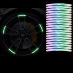 20Pcs Car Wheel Hub Reflective Sticker,Reflective PVC Wheel Eyebrow Stickers, Night Safety Warning, Anti-Scratch, Waterproof, Outdoor Use