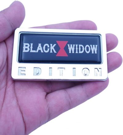 2pc Black Widow Edition Emblem 3D Badges Decal Sticker Nameplate Logo for Universal Vehicle, Car, Truck, SUV Motorcycle Accessories Decoration (Chrome Black) - Image 3
