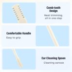 Nasal Hair Cutter, 2025 Double-Sided Nose Hairs Removal, Manual 360° Rotating Nostril Hair Removal Tool, Manual Nose Hairs Cutter, Nasal Hair Trimmer with Ear Picker for Women Men (Beige, 3PCS) - Image 2