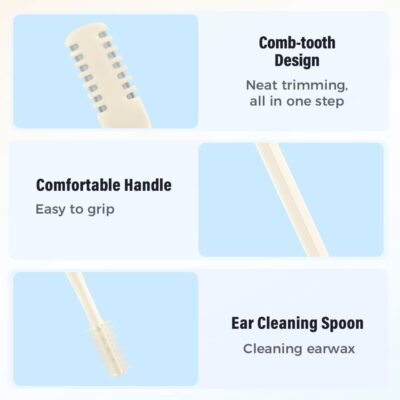 Nasal Hair Cutter, 2025 Double-Sided Nose Hairs Removal, Manual 360° Rotating Nostril Hair Removal Tool, Manual Nose Hairs Cutter, Nasal Hair Trimmer with Ear Picker for Women Men (Beige, 3PCS) - Image 2