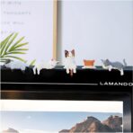 Cute Mini Car Cat Ornament, 5PCS Funny Vehicle Rear View Mirror & Dashboard Figurines Decoration, Automotive Interior Decor Accessories, Universal for SUV Sedan Truck