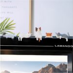 Cute Mini Car Cat Ornament, 5PCS Funny Vehicle Rear View Mirror & Dashboard Figurines Decoration, Automotive Interior Decor Accessories, Universal for SUV Sedan Truck