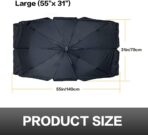 VAGURFO Car Sunshade Umbrella,Upgraded Windshield Cover Sun Shade,UV Reflecting Portable Front Window Cover,Universal Car Windshield Sunshades,UV Block for Front Windows,Fits Most Vehicles (55"x 31") - Image 4
