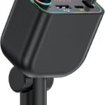 Vitog Retractable Car Charger, Wireless Bluetooth 5.3 FM Transmitter 100W USB C 4 in 1 Fast Car Charger Adapter,iPhone 16 Fast Charging-for iPhone 16 15 14 13 12 Android