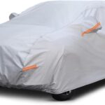 Large SUV Car Cover All Weather Waterproof, Heavy Duty 6 Layer Universal Fit for Cadillac XT6, Chevrolet Blazer/EV, GMC Acadia, Mazda CX-9, Jeep Grand Cherokee, Up to 201 Inches