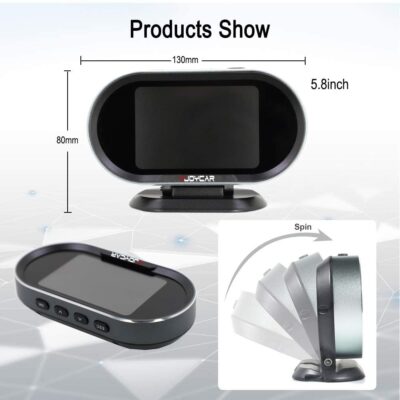 VJOYCAR V70 OBD2 Gauge Cluster HUD Heads Up Display, Car Computer OBD ii Scanner Speed Engine Coolant Temperature Fuel Consumption Digital Speedometer Mileage Overspeed Voltage Faulty Code Alarms - Image 6