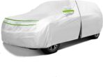 Full Surround All Weather Car Cover Universal Fit for SUVs Body Length 215"-236", Waterproof Snow Proof UV Proof Scratch Proof Bird Proof Excrement with Zipper Cotton -Silvery