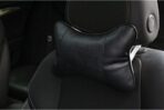 2PCS Leather Car Seat Pillow Breathable Car Head Neck Rest Cushion Headrest Auto Car Safety Pillow Neck Pillow (Black) - Image 3