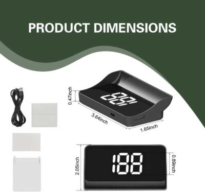 Pack-1 Car Heads Up Display, Universal High Definition Windshield Speedometer Projector, Car HUD Digital Speedometer, for Most Cars, Trucks, SUVs (White #2) - Image 2