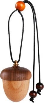Maromalife Essential Oil Car Diffuser, Wooden Acorn Decor Cute Car Diffuser Air Freshener, Hanging Aromatherapy Diffuser Perfume Car Decoration, Gift for Women/Men, Christmas, Birthday