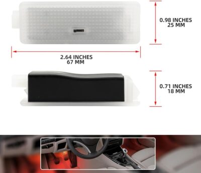 2PCS Led Courtesy Footwell Ambient Lights for B'MW 1 3 5 6 7 Series X1 X3 X5 X6 Z4 E82 E88 E90 E91 E92 F12 F13 E84 E83 F25 6500K White Red Blue Interior Atmosphere Lamp Under Dashboard Floor Light - Image 7