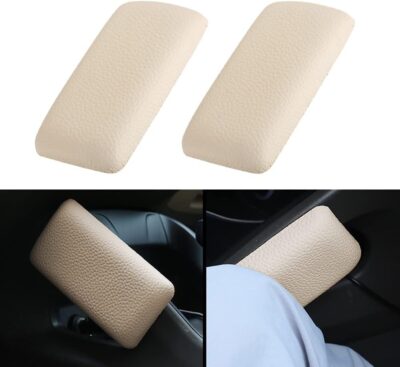 Bibabala Car Armrest Cushion, 2 Pcs Car Knee Leg Elbow Cushion, Removable Soft Leather Pad, Universal Car Comfort Accessories for Arm Foot Knee Pain Relief(Black Leather) - Image 9