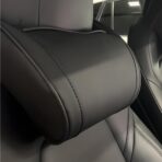 Car Neck Pillow, Memory Foam Ergonomic Auto Headrest Cushion Pillow, Relieve Driving Fatigue Car Neck Support Pillows, Comfortable Leather Vehicle Seat Pillows with Adjustable Strap (Black)