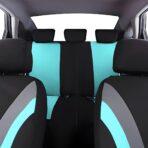 AUCELI Car Seat Covers Full Set, Breathable Front and Rear Seat Covers with 2mm Composite Sponge Inside, Premium Cloth Automotive Seat Cushion Protectors Covers for Most Cars (Green) - Image 3