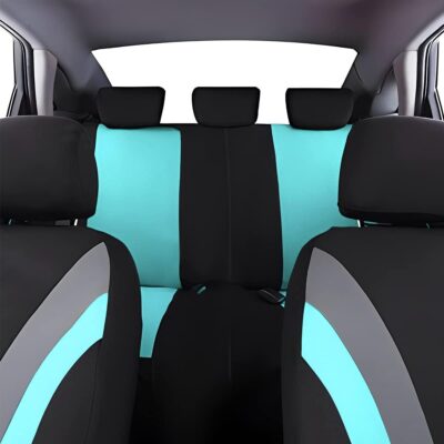 AUCELI Car Seat Covers Full Set, Breathable Front and Rear Seat Covers with 2mm Composite Sponge Inside, Premium Cloth Automotive Seat Cushion Protectors Covers for Most Cars (Green) - Image 3