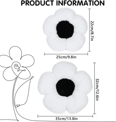 4 Pack Plush Flower Car Headrest Pillow and Lumbar Support Pillow Soft Comfortable Car Headrest Pillow Cute Car Accessories for Car Driving Cute Neck Pillows for Driving Car Decor - Image 2