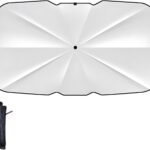 Car Windshield Sunshade Umbrella, Portable Auto Interior Front Window Heat Insulation Protector Cover, Vehicle UV Rays Blocker Camping Accessory Keep Car Cool for SUV, Sedan (Small)