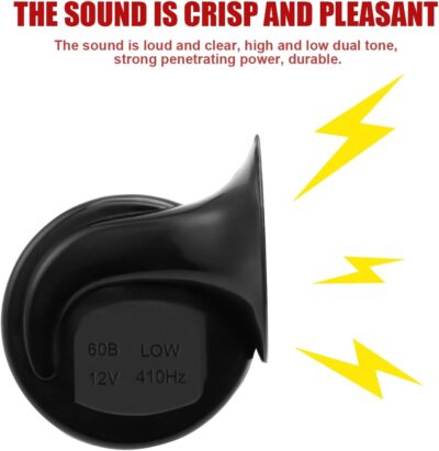 2PCS 300DB Super Loud Train Horns, 12V Waterproof Air Horns Replacement Kit, Car Air Electric Snail Double Horn, Automotive Accessories Universal for Car, Motorcycle, Truck, Bike, Boat (Red) - Image 4